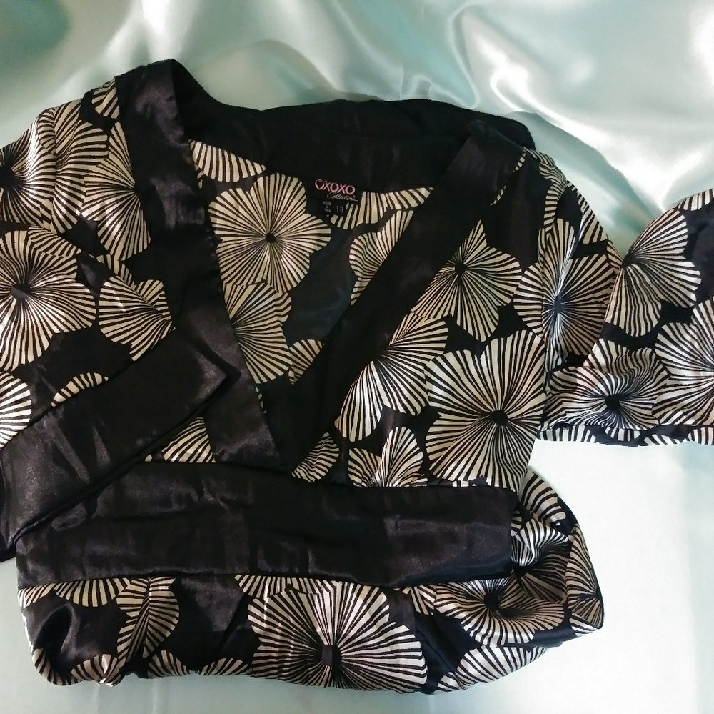 XOXO Black & Gold tie satin dress  size 13